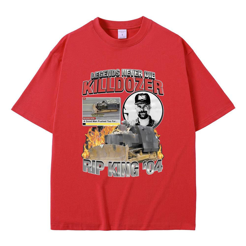 Легенды Не Умирают Футболки Killdozer Мужские Женские Повседневные Оверсайз Футболка с Коротким Рукавом Мужская Винтажная Готическая Футболка Чистый Хлопок Футболки