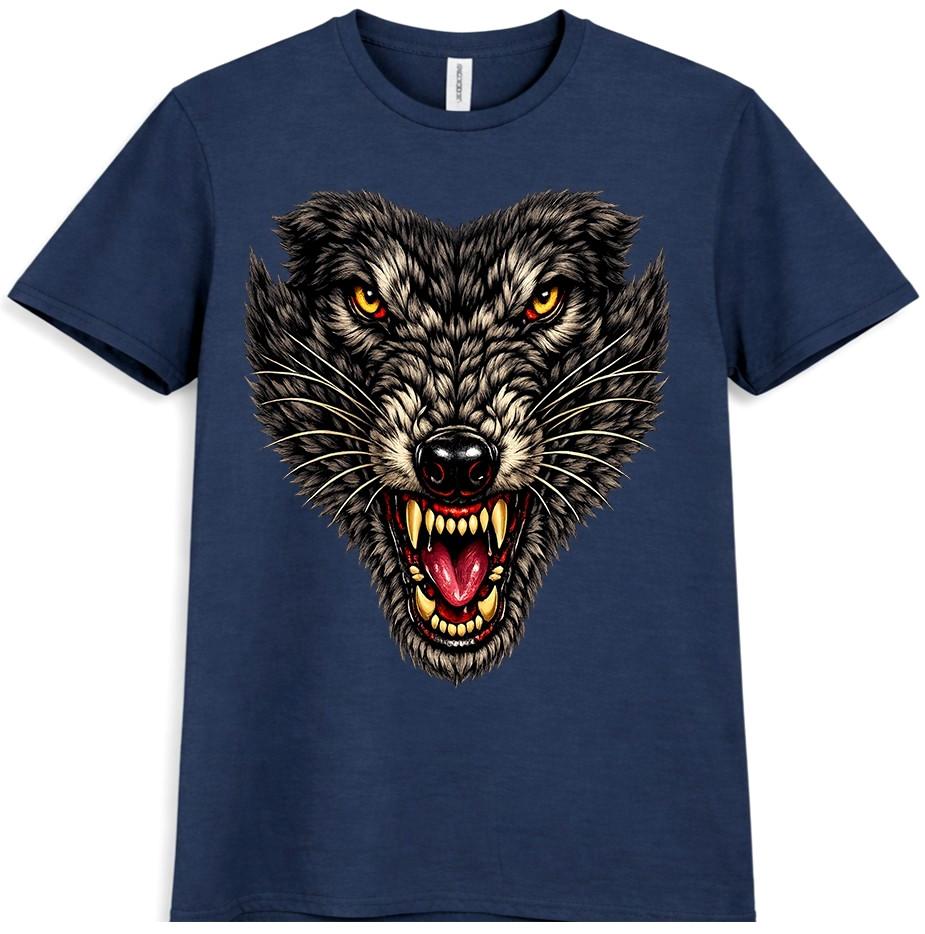 Wolf Head T Shirt Fierce Wild Animal Predator Gothic Graphic Tee Unisexs Unisexs