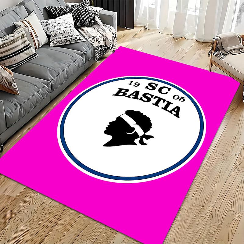SC Bastia Logo Carpet Design suitable as a non-slip mat for the living room or bedroom sofa