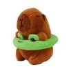 Плюшевая капибара Clearstone Чавимару Надувной Коричневый Брелок, (Лягушка), 18,5 см,