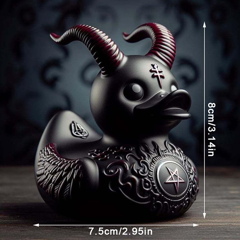 Статуя утки, домашняя готическая скульптура, фигурка животного в стиле панк, статуи из смолы, декор для стола, коллекционные фигурки, утка сатаны, столешница