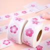 500pcs/Roll Pink Cherry Blossom Sticker Roll - Perfect for Gift Wrapping, Party Favors & Thank You Notes,Reward Students