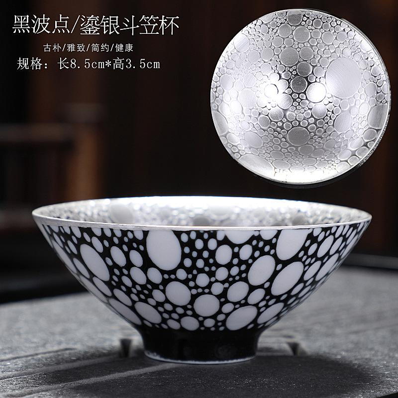 80 мл керамические шляпы чашки для чая позолоченное серебро ретро одиночные дегустационные чайные чашки бытовой китайский кунг-фу чайный сервиз