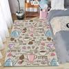 Coffee Theme Living Room Carpet Retro Coffee Pattern Area Rug American Vintage Style Home Decor Soft Non-slip Floor Mat