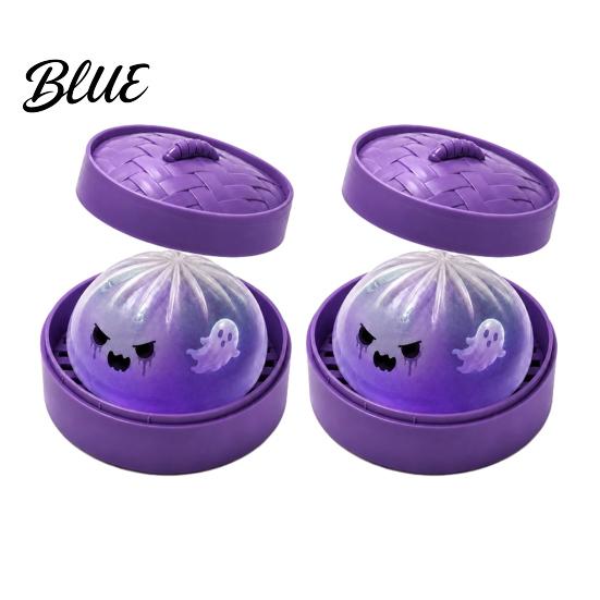 Dumpling Desktop Ornaments 1/2/3Pcs Purple Ghost Squeeze Toy Halloween Steamed Bun Soft Fidget Toy Stress Relief Clear Ball Mini