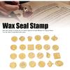 BORDSTRACT Сменная головка для восковой печати, 24 шт. Ретро Антикварные Винтажные Головки для восковых печатей с коробкой для хранения и мешочком для запечатывания конвертов, открыток