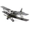 Tiger Moth Biplane 3D Metal Model Kit: Stainless Steel, Glue-Free Puzzle.