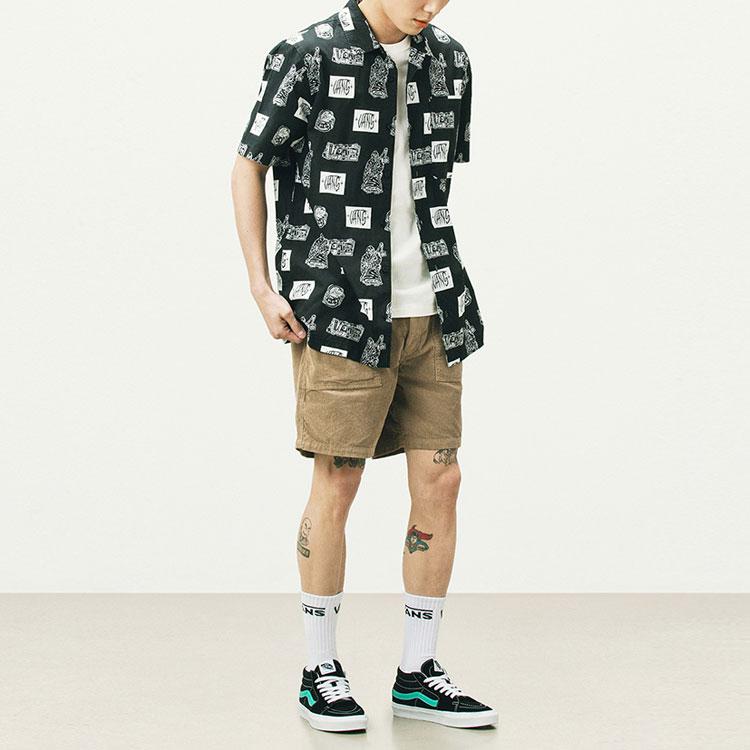 Vans X DUYANAIZI Повседневная спортивная рубашка с коротким рукавом с принтом Топы унисекс Черный VN0A5F44ZHA