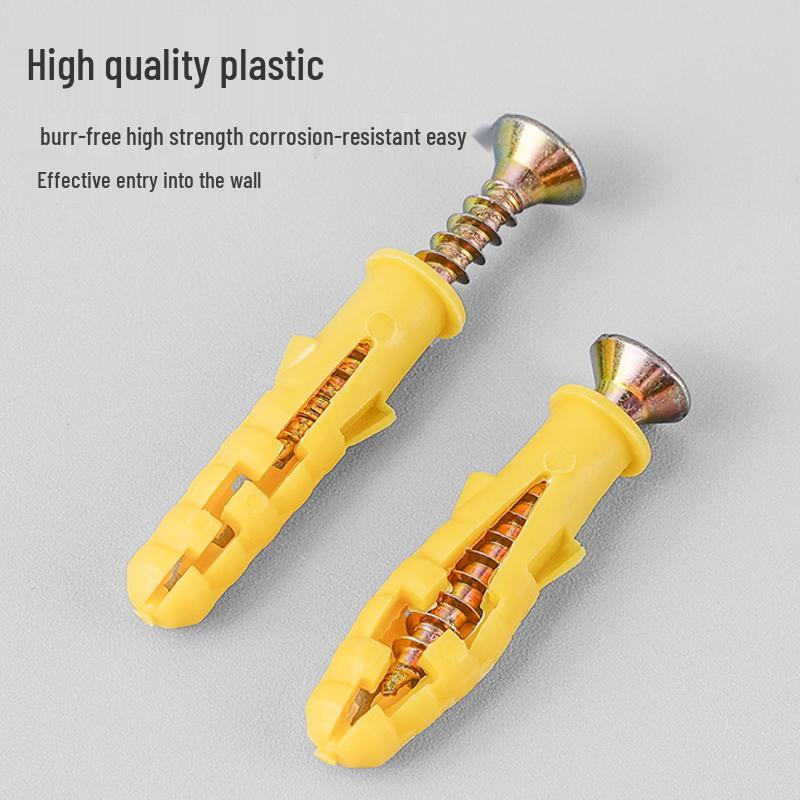 Little Yellow Croaker M6 Expansion Screw & Tube Set with Self-Tapping Screws, Wall Nails, Rubber Plugs, and Clips (6, 8, 10mm)