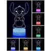 Lamp Night Light 3D - LED - 16 Colors - Dimmable - Decorative - For Children