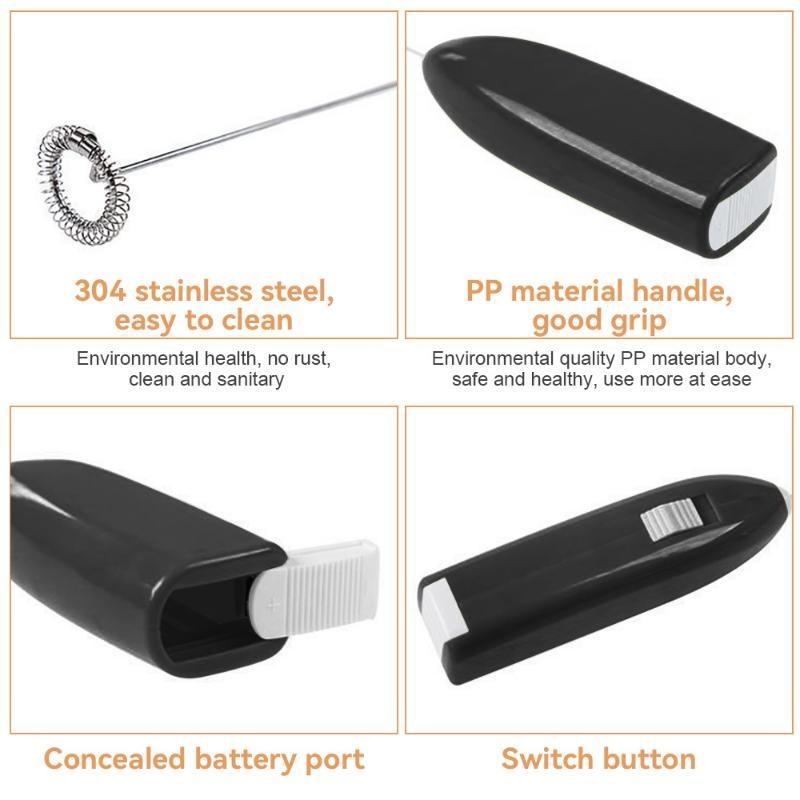 Мини-электрический блендер для вспенивания молока, беспроводной миксер для взбивания кофе, ручной миксер для взбивания яиц, миксер для взбивания капучино, кухонные инструменты для венчика