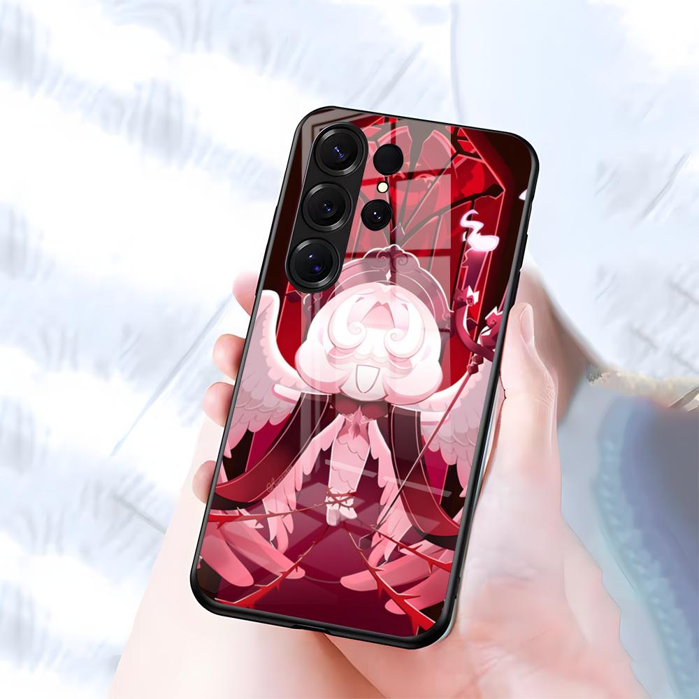 Чехол для телефона C-Cookie Run K-Kingdom Для Samsung S26 S25 S24 FE S23 S22 S21 Plus S20 Ultra Note20Ultra Черная стеклянная крышка