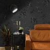 Black Wallpaper Floral Wallpaper Removable Wallpaper Decorative Floral Pattern