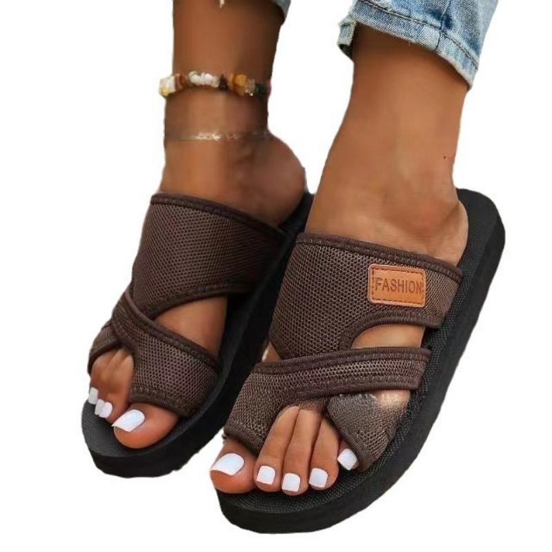 Женские сандалии в стиле ретро 2024 года, летние сандалии на платформе с застежкой-молнией, женские повседневные дышащие пляжные шлепанцы, женские шлепанцы больших размеров