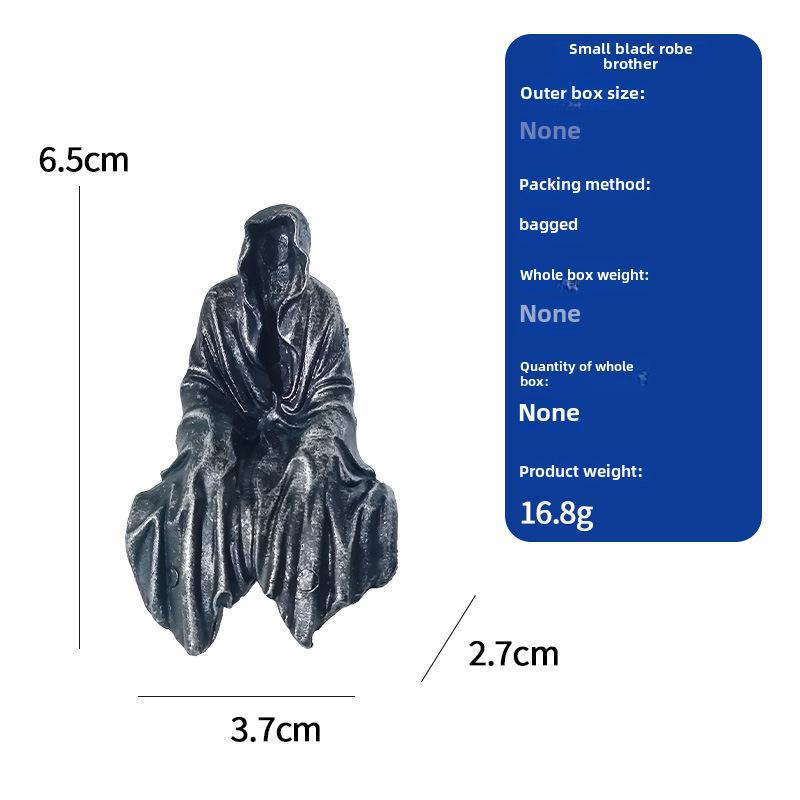Gothic Black Robe Brother Mysterious Lord Desk Ornament