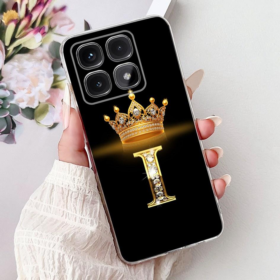 Для Xiaomi 14T Pro 5G Чехол Роскошные Буквы Короны Мягкий Силикон Чехол для Телефона Пары Для Xiaomi 14T Mi14T 14TPro 2024 Защитные Оболочки
