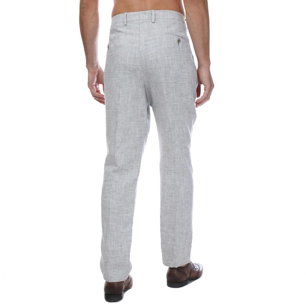 Guide London Mens Triple Colour Yarn Textured Woven Slim Suit Trousers