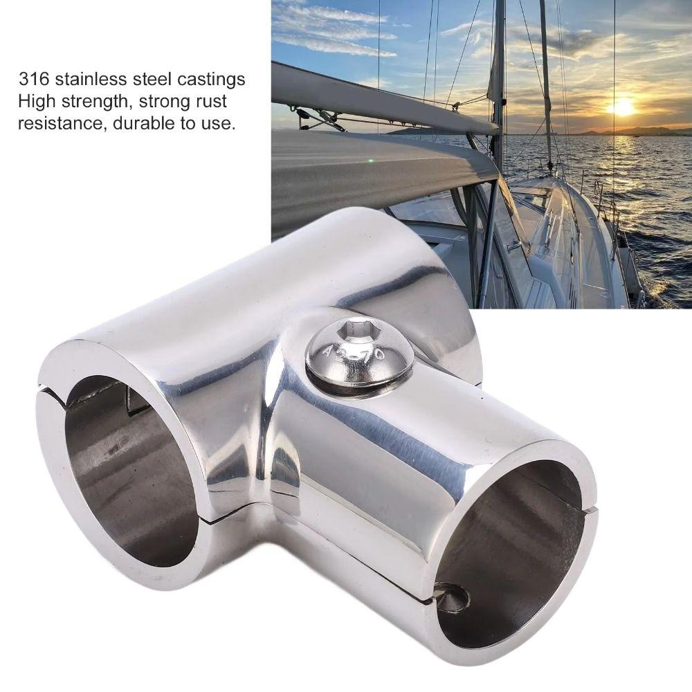 Corrosion Resistant Boat Hand Rail Fittings 90 Degree Stainless Steel Tee Marine Applications