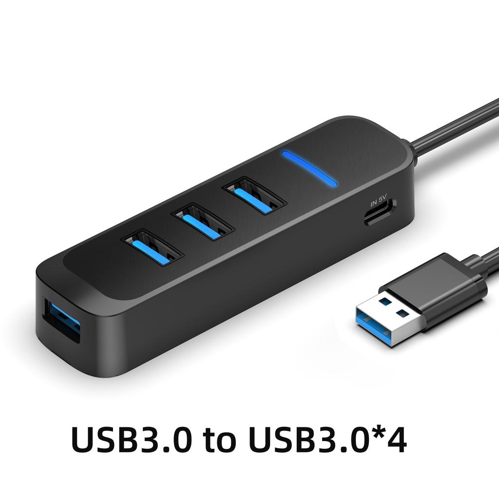 4 Ports USB 3.0 Hub With Power Adapter Multi USB Splitter Hub For Computer Accessories Multiple Expander USB2.0 Type C HUB