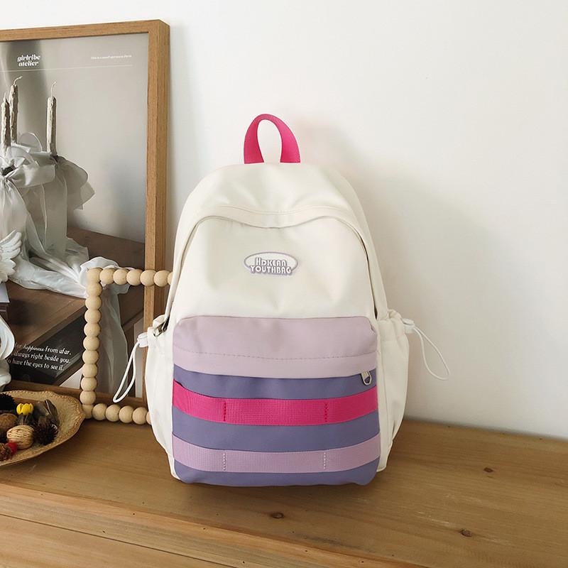Minimalist Student Backpack With Color Block Design For Casual Travel And Day Trips