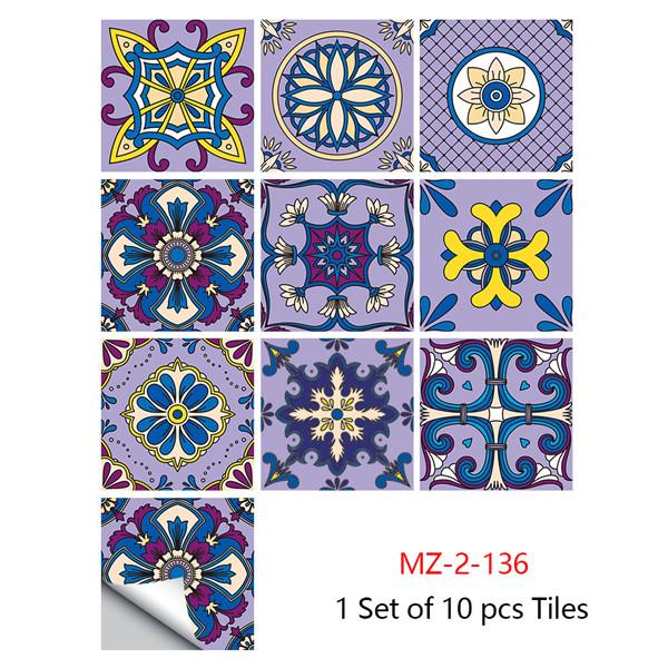 10x10/15x15/20x20/30x30cm PVC Flower Tile Tiles Decals Waterproof Wall Sticker Bathroom Sticker Kitchen Decoration