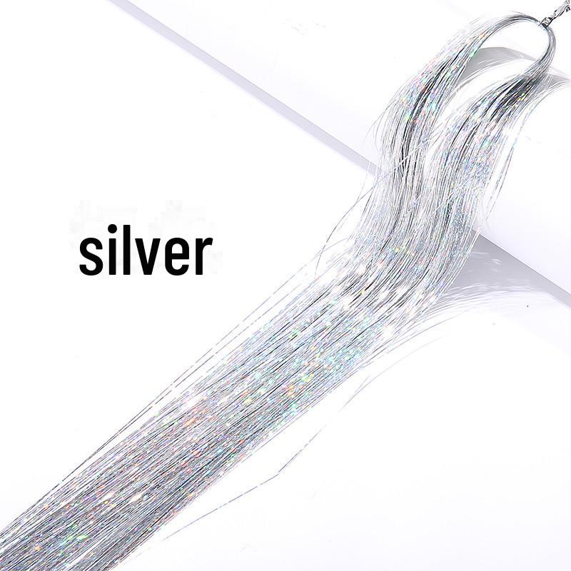 Цветные лазерные накладные пряди для волос