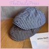 Minimally Women Striped Breathable Cotton Beret For Autumn And Winter Use