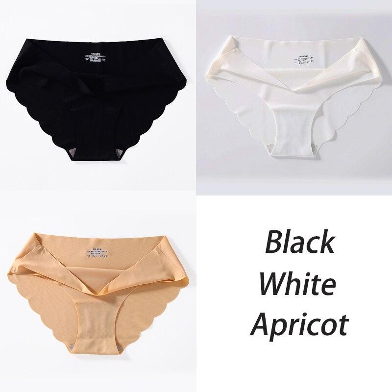 3PCS/Set Seamless Silk Women's Panties Briefs Women Underwear Female Underpants Comfortable Silk Panty Sexy Woman Lingerie M-XL