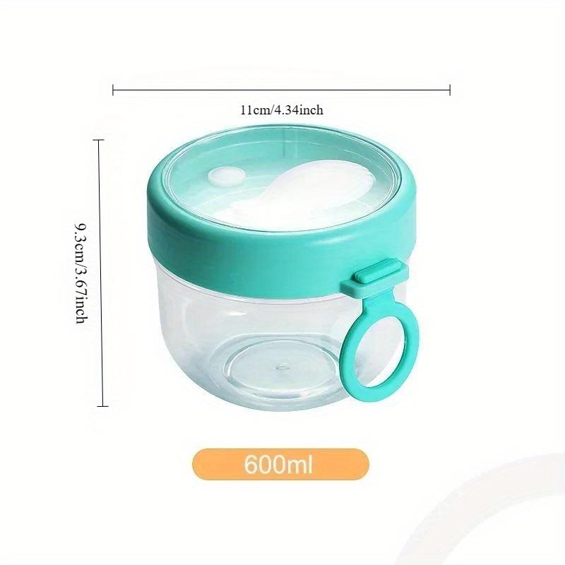 600ml Oatmeal Cup Salad Cup Airtight Lid Thickened with Spoon Food Storage Portable Overnight Yogurt Milk Salad Breakfast Jar