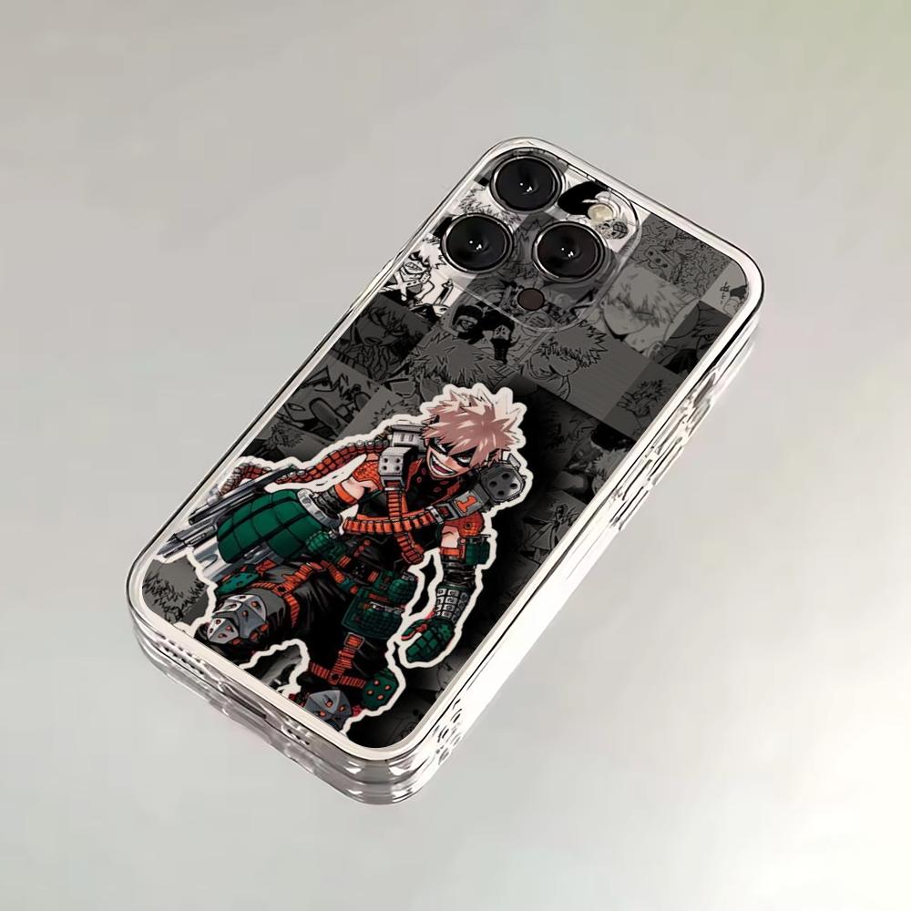 Чехол для телефона Bakugo My Hero Academia для iPhone 16,15,14,13,12,11 Plus,Pro,Max,XR,XS,X,7,8 SE,Mini Прозрачный Силиконовый Мягкий