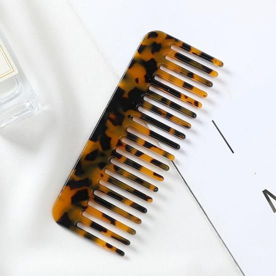Cellulose Acetate Hair Comb Wide Teeth Anti-static Scalp Massage Pocket Comb Marbling Men Women Wet