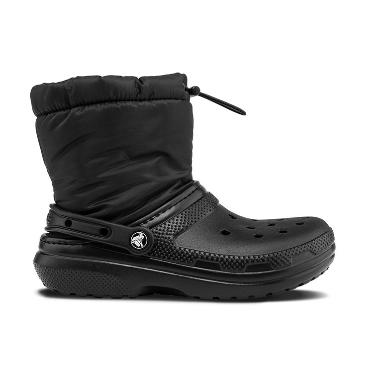 Crocs Classic Lined Neo Puff Round Toe Decorated Heel Short Boots Unisex Boots Black 206630-060