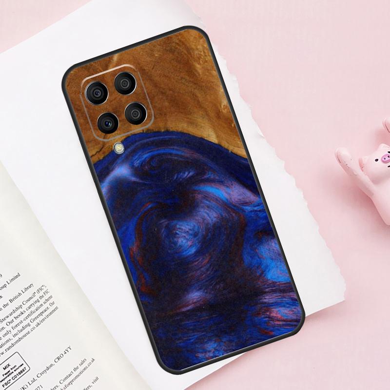 Защитный деревянный кейс из смолы для путешественников для Samsung Galaxy M15 M35 M55 M51 M31 M21 M11 M16 M36 M56 M53 M12 M32 M52 M14 M34 M54