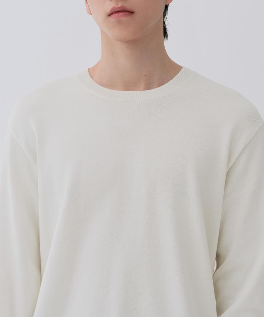 MUSINSA STANDARD Washable Supima Cotton Crew Neck Knit [Ivory]