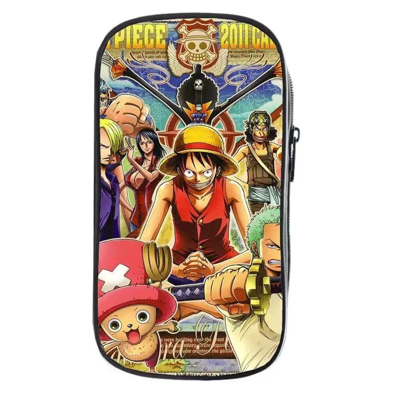 Cartoon Anime One Piece Luffy Zoro Sanji Marco Ace Sabo Pencil Case Stationery Box Students School Pen Pouch Bags Gifts
