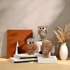 Owl Figurine Creative Tabletop Ornament no listen no see no speak Owl Sculpture for Office Cabinet Living Room Table Centerpiece