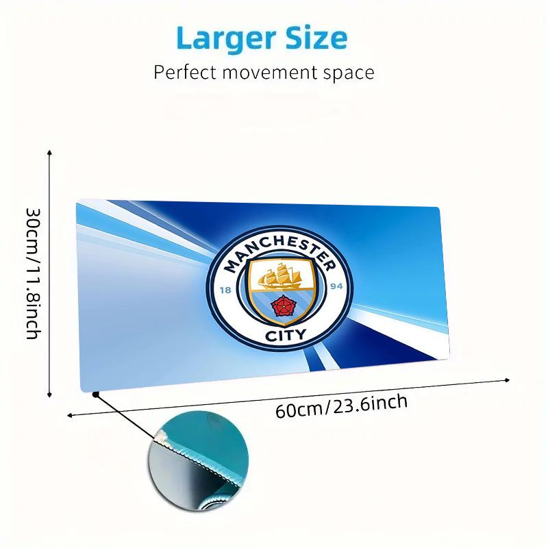 Manchester City Print Cushion Non-slip Laptop Tablet Big Mousepad XXL Mat Mini PC Playmat With Lock edge