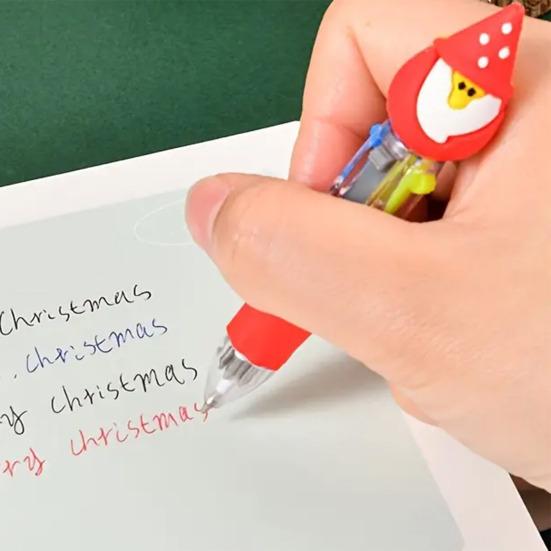 20 шт. шариковых ручек с выдвижной ручкой 0,7 мм с рисунком «Веселые ручки для детей» Санта-Клауса и снеговика