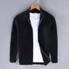 Men's Solid Color Sweater Half Turtleneck Zipper Cardigan Knit Jacket
