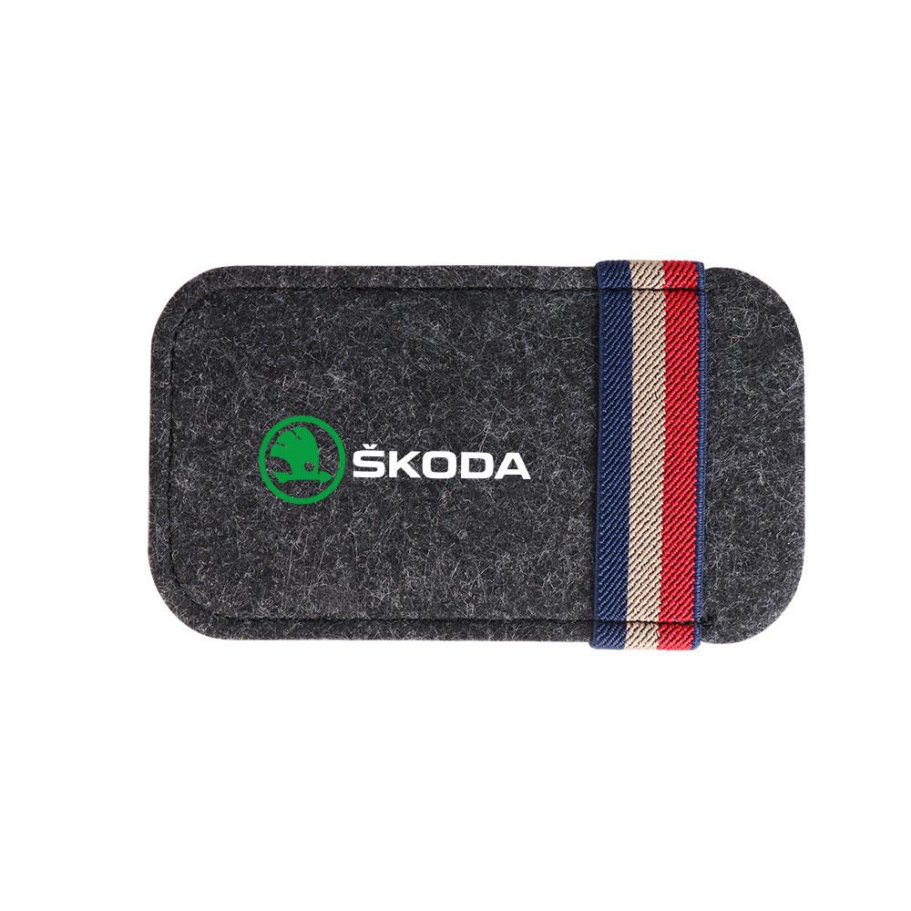 CGI1 1Pcs Car Sunglasses Organizer Bags Sun Visor Glasses Storage Clip For Skoda S Octavia Rapid Fabia A7 Superb KAMIQ Roomster VRS