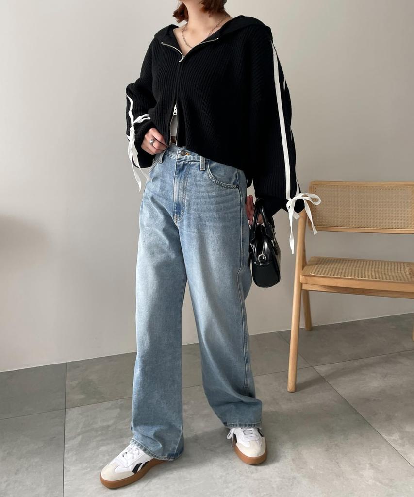 WEGO Деним Деним Длинный Тип размера B Светлый деним Женские брюки, Брюки прямого кроя, Джинсы, Низ, Брюки, Простой, Повседневный, Стильный, Подарок, Классический,