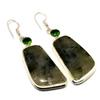 Серьги ручной работы с драгоценным камнем пренит перидот, посеребренные 925 пробы, 2,46 дюйма