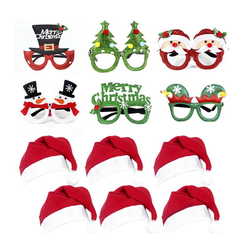 Christmas Decorations Adult Santa Glasses Non-woven Fabric Head Bands Gift for School Parties Live Streaming Photo Prop