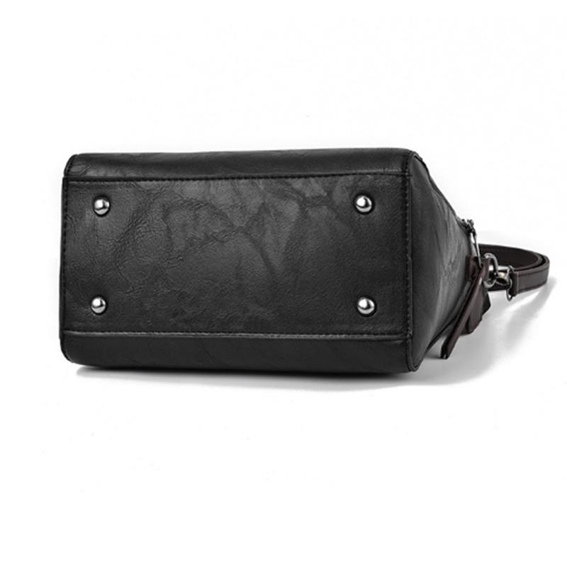 Модные женские сумки через плечо с кисточками, повседневная женская сумка с заклепками на молнии, большой емкости