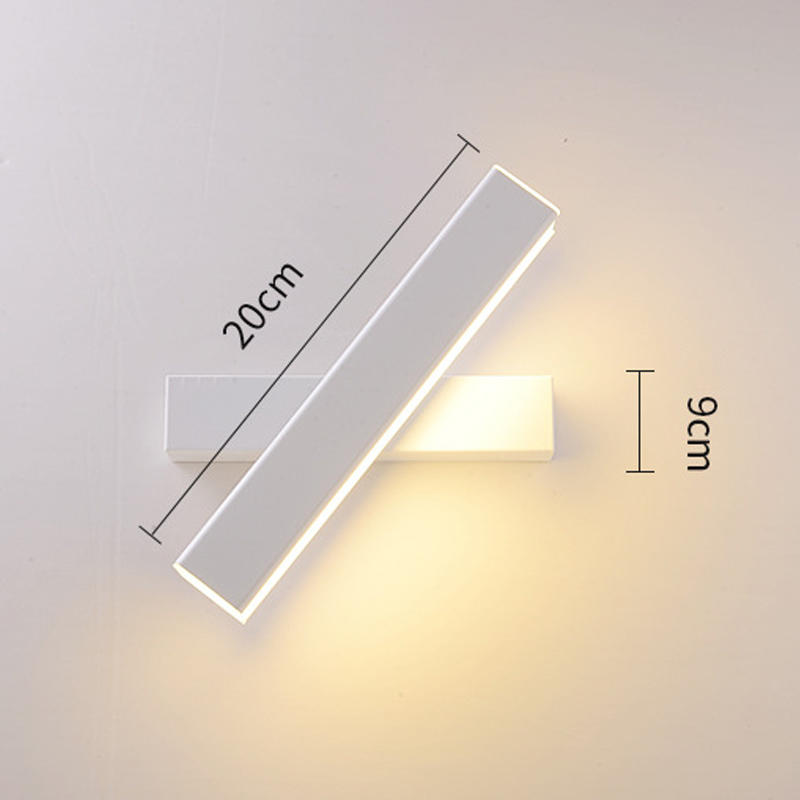 LED Night Light, 85-265(V)LED 7W Simple Bedroom Colorful Wall Lamp Night Rotary Night Tower, White