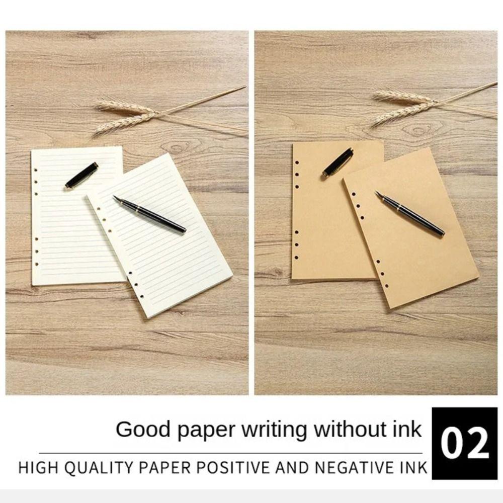 80Sheets A5/A6/A7 Notebook Refill Paper Kraft Paper 6-hole Binder Inner Page Students