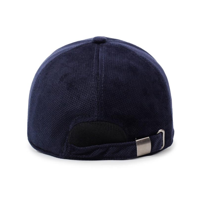 Осень Зима Мужская Бархатная Толстая Шапка Среднего Возраста Теплая Ветрозащитная Холодная Бейсболка