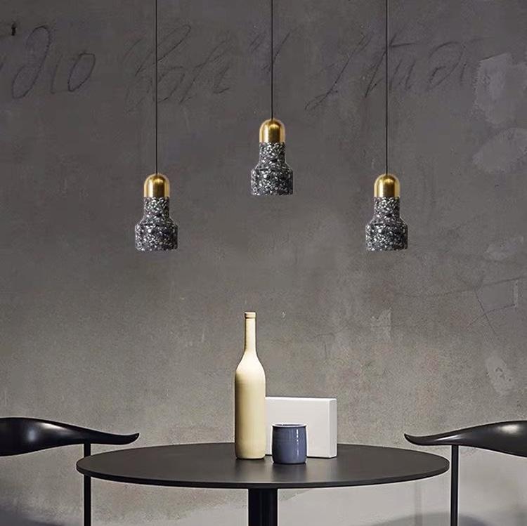 Скандинавский лофт цементный подвесной светильник - Креативный терраццо декор для спальни, прикроватной зоны, прихожей или бара