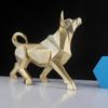 Геометрическая статуэтка коровы из смолы, скульптура животного, украшение для дома, статуэтка счастливой коровы, украшение для прихожей гостиной, рабочего стола в офисе