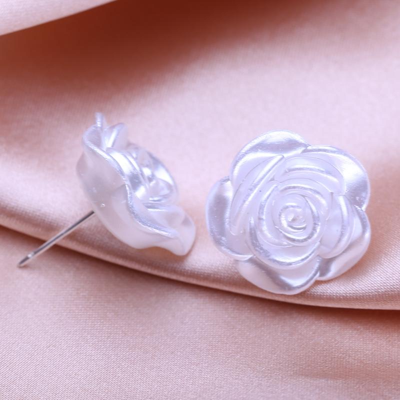 KNIKOO Красные серьги-гвоздики для женщин, модные серьги, ювелирные изделия для свадьбы, вечеринки, серьги с цветами, подарки